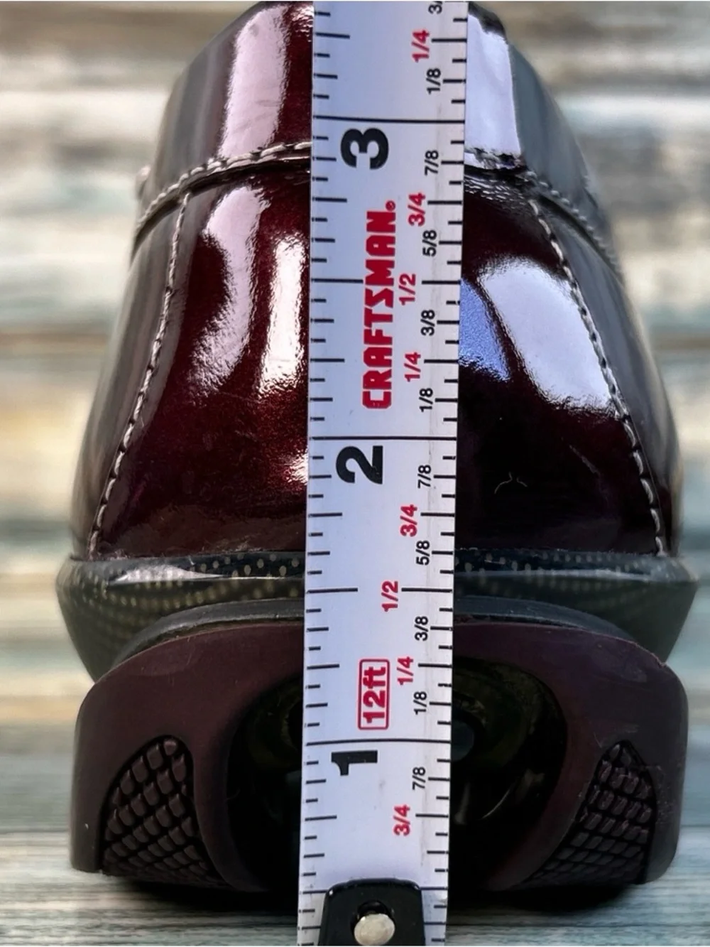 Asgi Comfort Penny Loafers Womens 8M Burgundy Patent Leather Dress Work Shoes